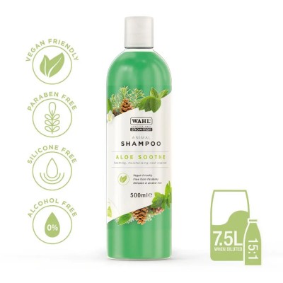 Універсальний шампунь для тварин WAHL Aloe Soothe Shampoo (500 мл) ZX729 Універсальний шампунь для тварин WAHL Aloe Soothe Shampoo (500 мл) ZX729